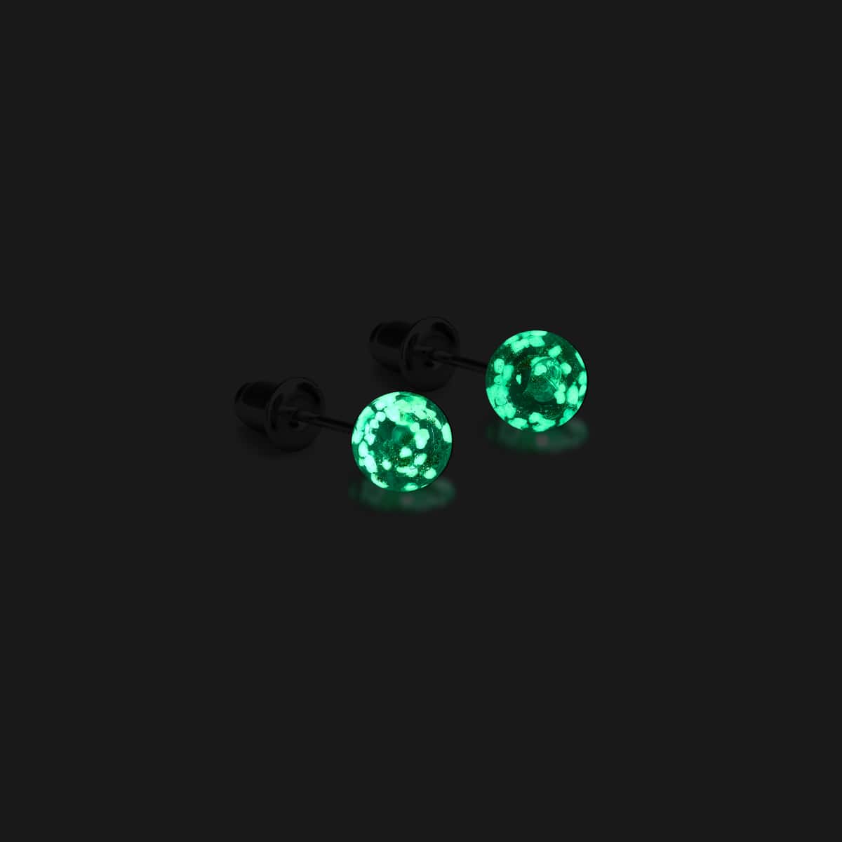 Sarcelle | Argent sterling .925 | Mini Boucles D'oreilles Tiges En Verre Luciole